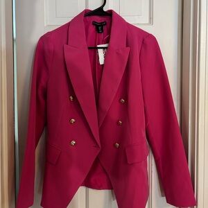 Sincerely Jules Fuchsia Double-Breasted Blazer